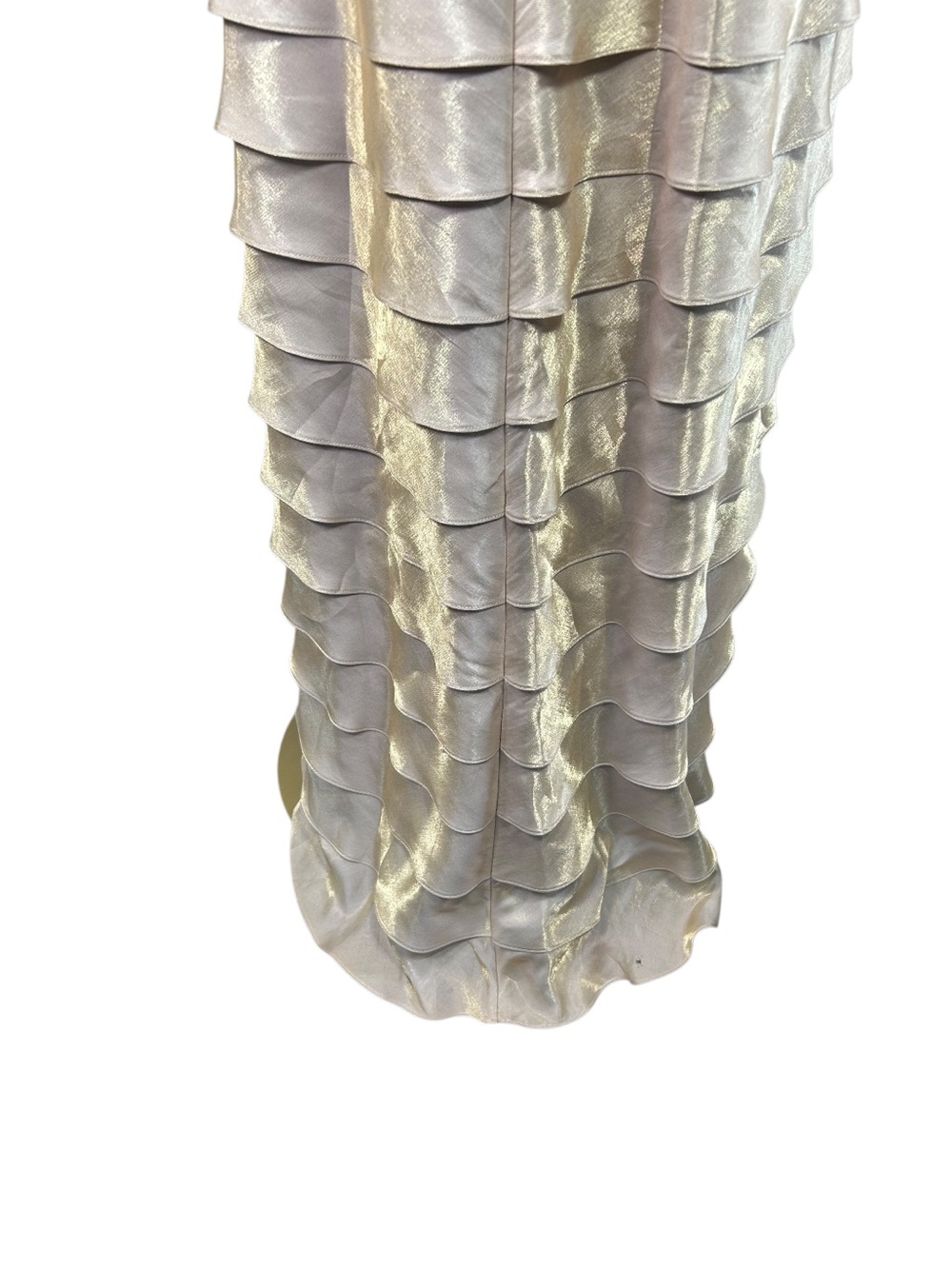 Alex Evenings Beaded Tiered Maxi Gown & Sheer Bolero Jacket Champagne 10P - Picture 12 of 15